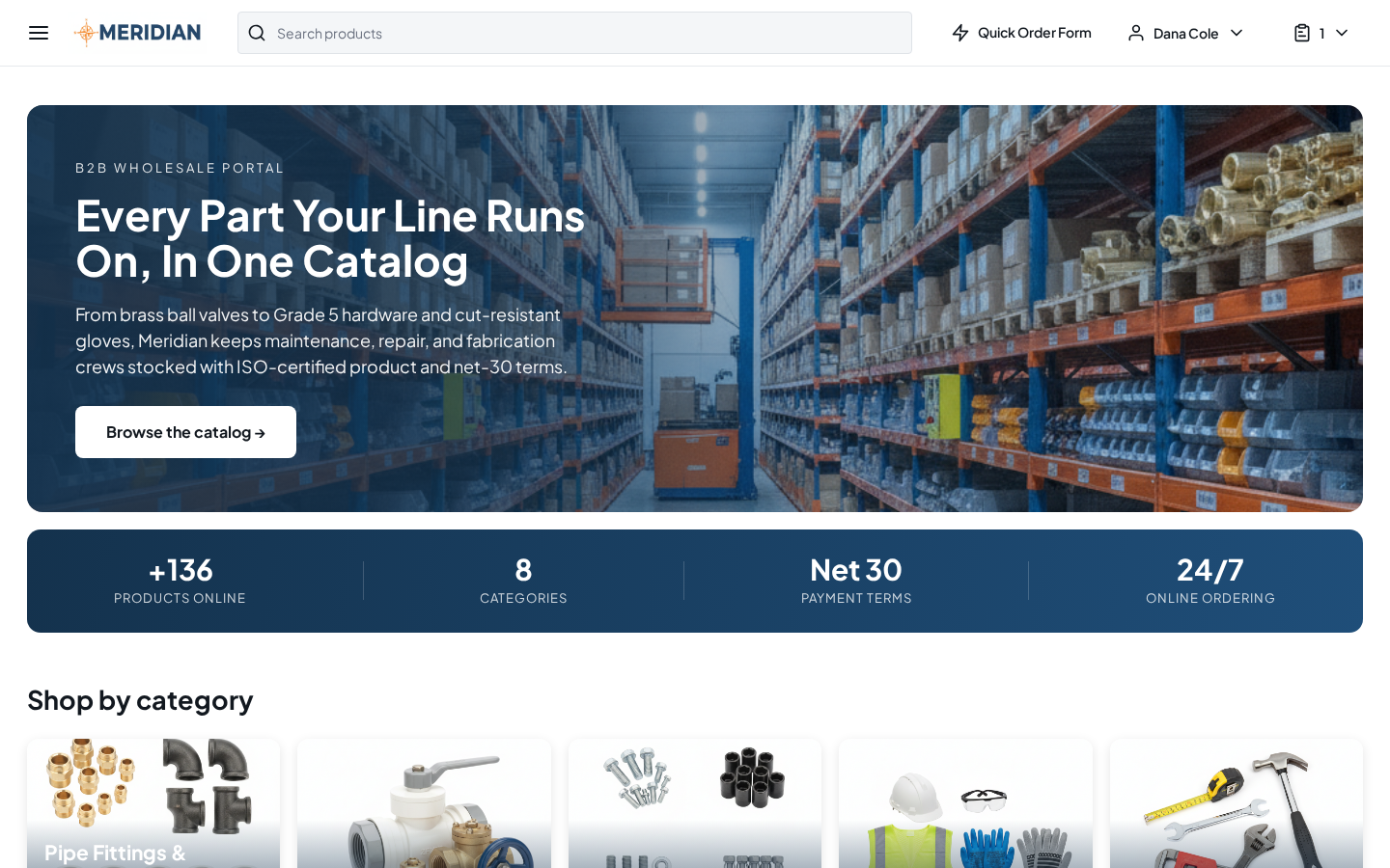 Live OroCommerce Enterprise B2B storefront