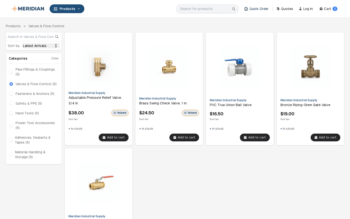 Medusa faceted product list page