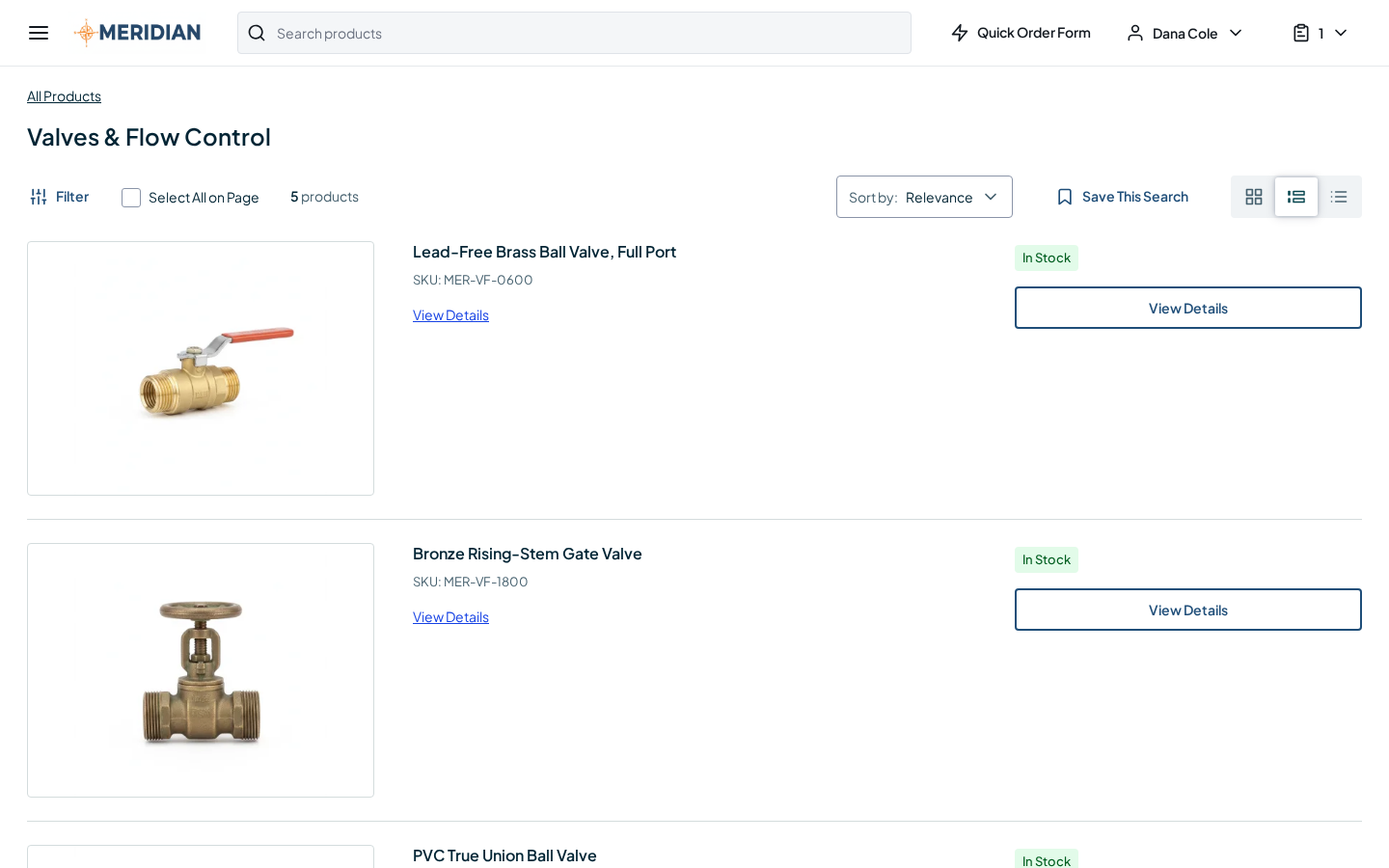 OroCommerce faceted product list page
